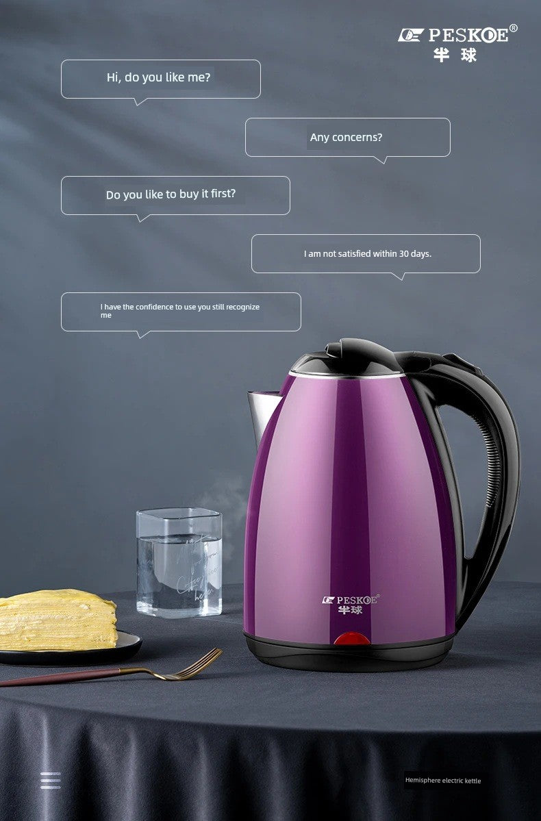 Positive Hemisphere 2L Electric Kettle Oven Mitts 304 Stainless Steel Automatic Power off and Food Grade