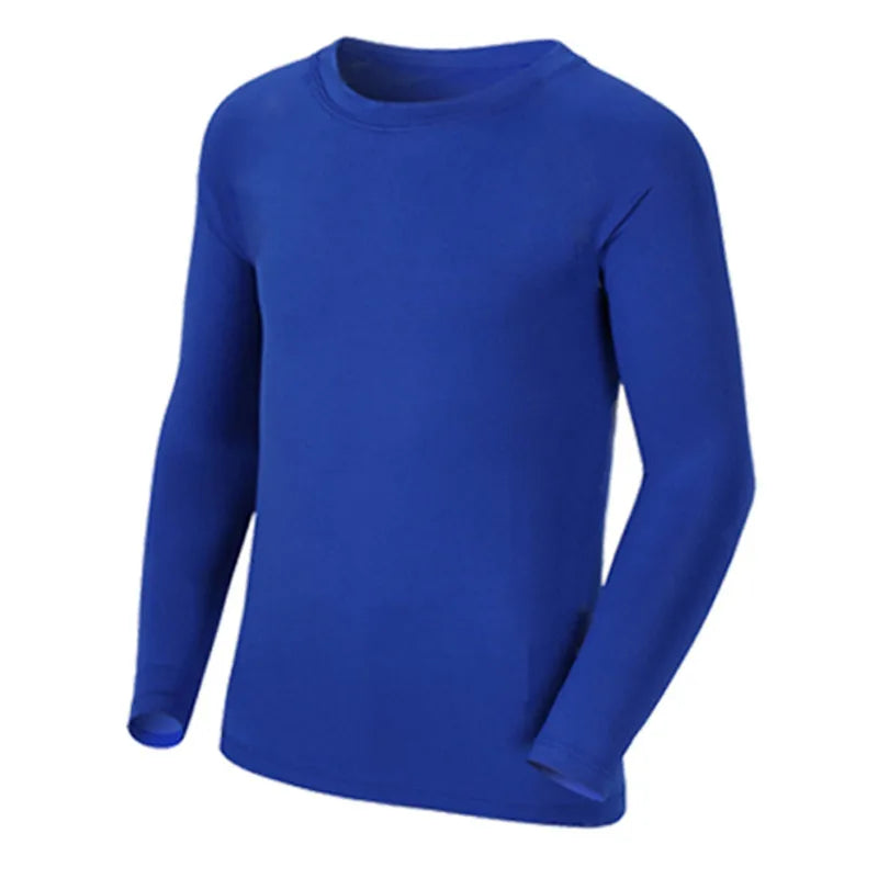 Kids Children Boy Girl Compression Running Long T Shirt Fitness Sport Basketball Football Gym Sportswear Soccer Clothes 25