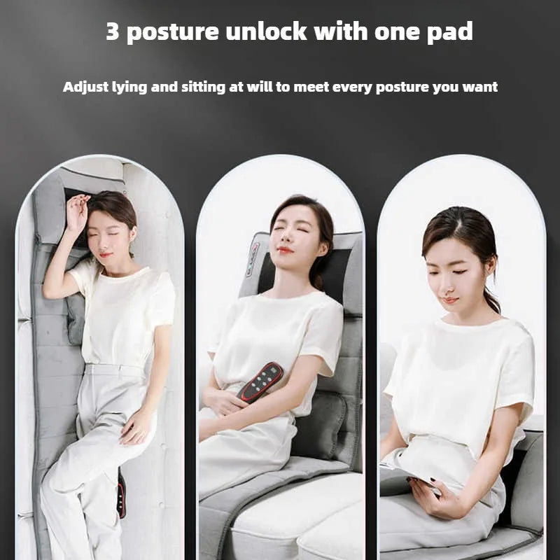Electric Massage Mattress Full Body with Heating Kneading Vibrating Neck Back Relaxation With Hand Control