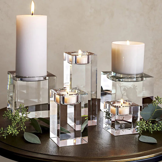Romantic Clear Crystal Candle Holder Wedding & Home Decorations