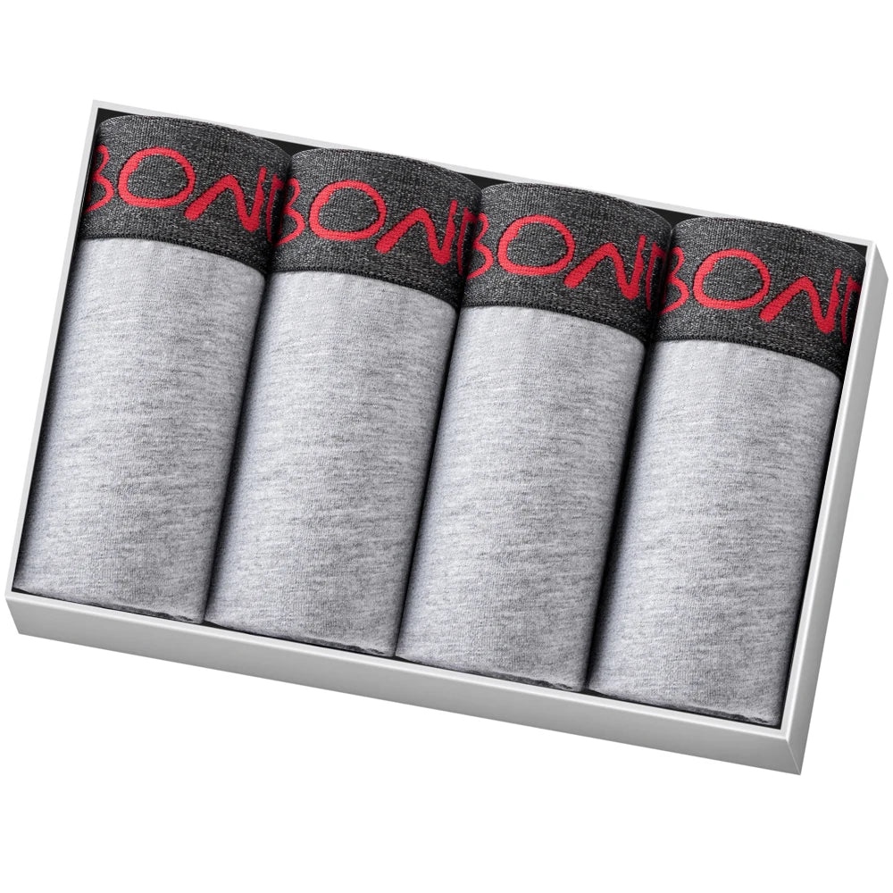 4pcs Men Underwear Cotton Boxer Shorts