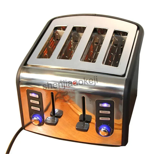 Household 220v Stainless Steel 4slices Toaster Automatic Toaster CFDQ004 Electric Oven Toaster Breakfast Machine Baking Heating
