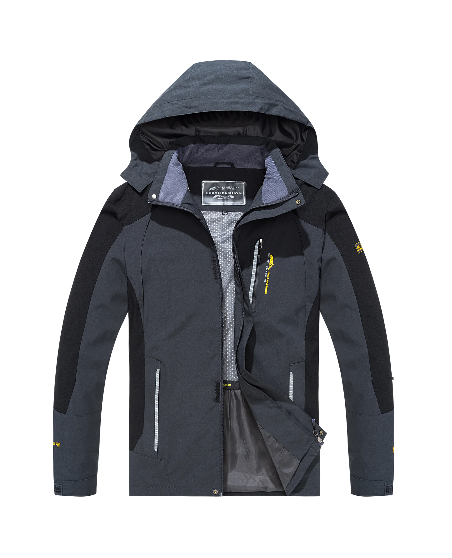 Men's Waterproof Hiking Jacket Large Size Windproof Windbreaker