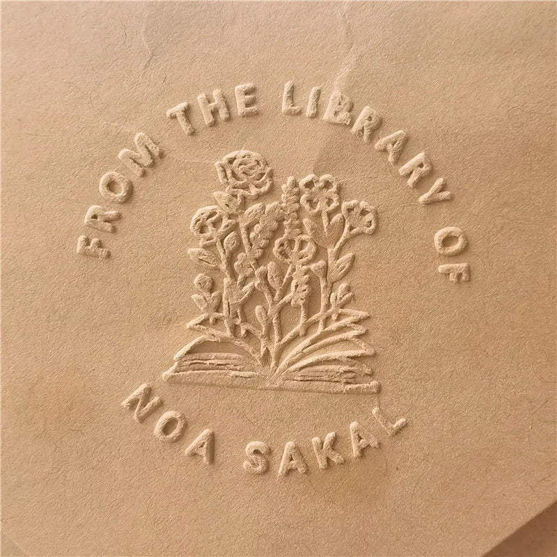 Custom Initials Embosser stamp,Book Embosser Personalized Wedding Embossing Stamp, Address Stamp, Form the Library Embosser