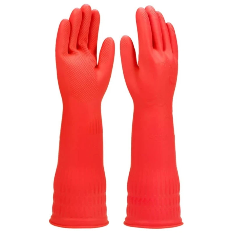 45CM Extra-Long Rubber Cleaning Gloves Non-Slip Reuseable Kitchen Washing Tools for Household Bathroom Dishwashing Latex Gloves
