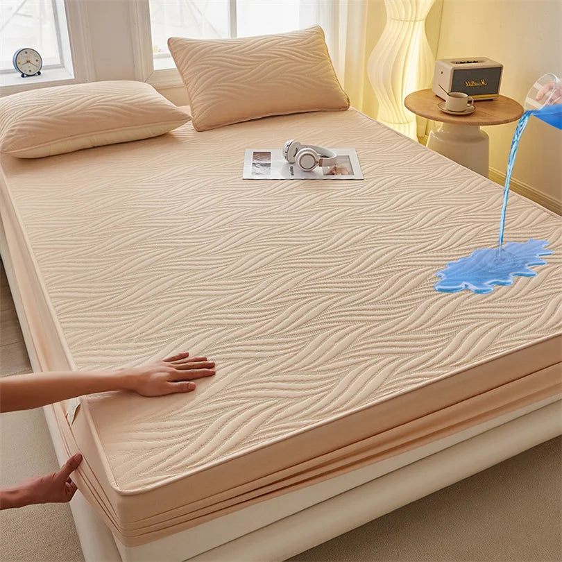 Waterproof Thicken Mattress Cover Quilted Cotton Mat Bed Covers Pad Skin-friendly Fitted Sheet Mattress Protector 100/140/160