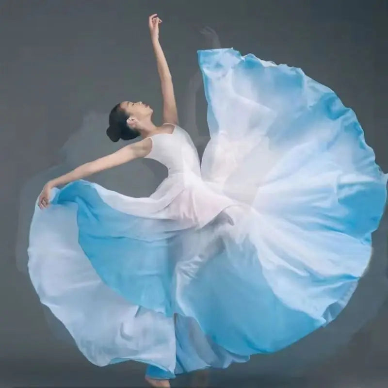 Women Classical Swing Dance Training Skirt Wrap Ethereal 720 Degree Skirt