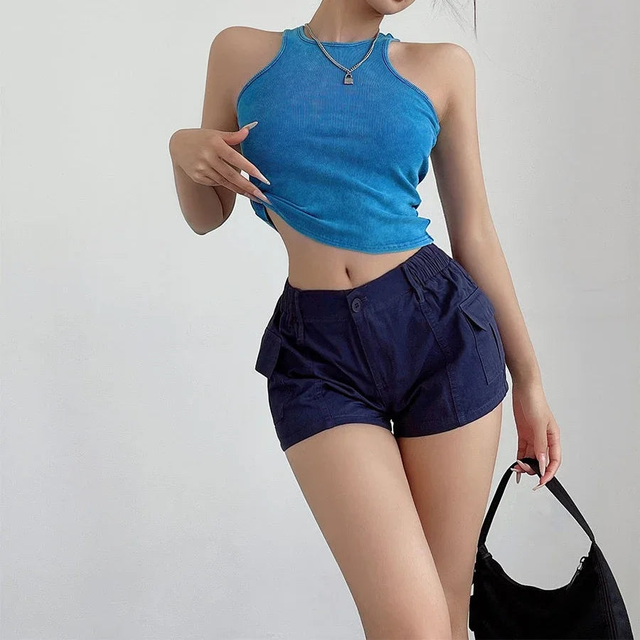 Women Short Pants High Waist Cotton Classic Stretchy