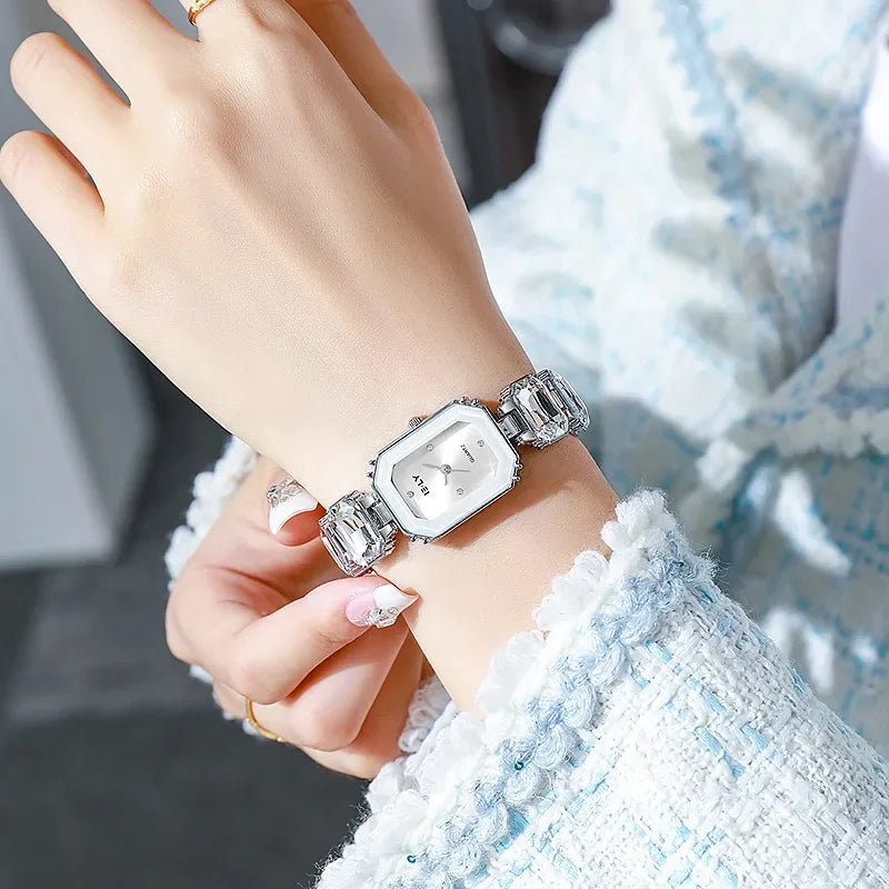 Women Watch Big Diamond Bracelet Strap Quartz