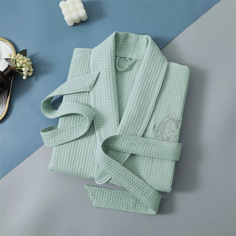 Top Quality Autumn Winter Bathrobes Couple Towel Terry Cotton Robe Men's Elegant Five-star Hotel Home Wear