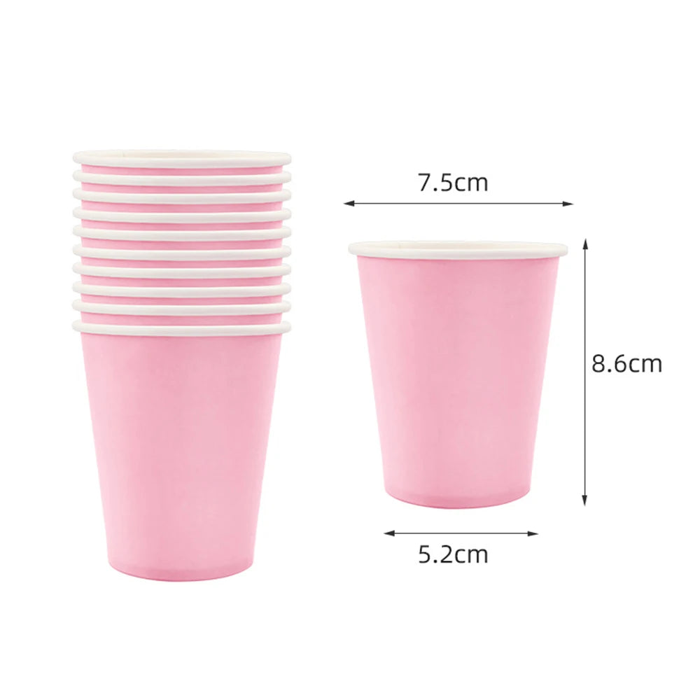 10/20/30/50/100pcs Disposable Paper Cups Solid Color For Water DIY Birthday Wedding Party Picnic BBQ Travel and More