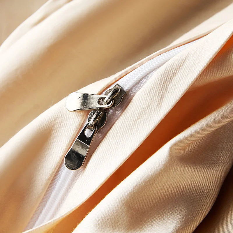 4/6Pcs Luxury Beige Gold Brocade Jacquard Egyptian Cotton Bedding Set Duvet Cover Flat/Fitted Bed Sheet Pillowcases