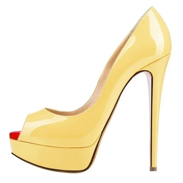 Women Pumps Elegant Platform Peep Toe Shoes