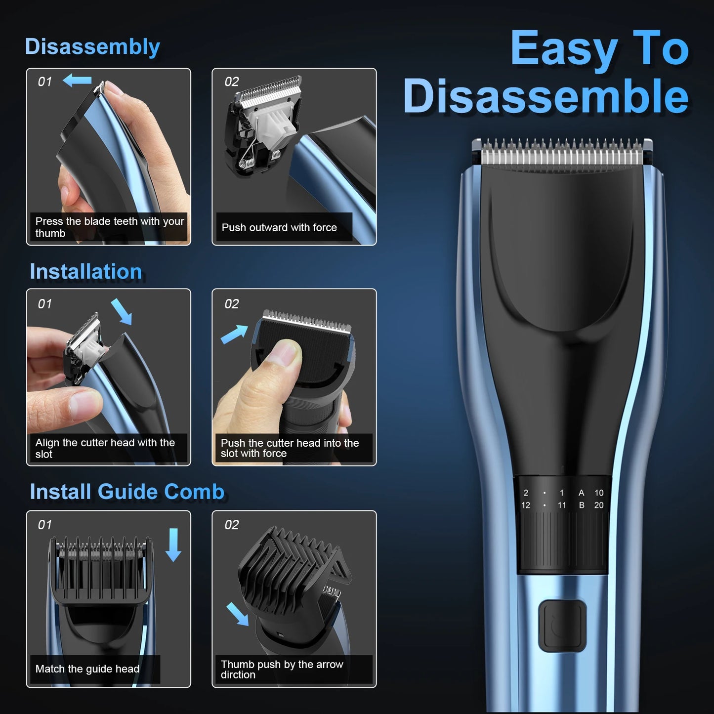 Unisex Hair Trimmer Electric rechargeable LED Display Hair Clipper Beard Shaving Body Trimmer Professional Barber