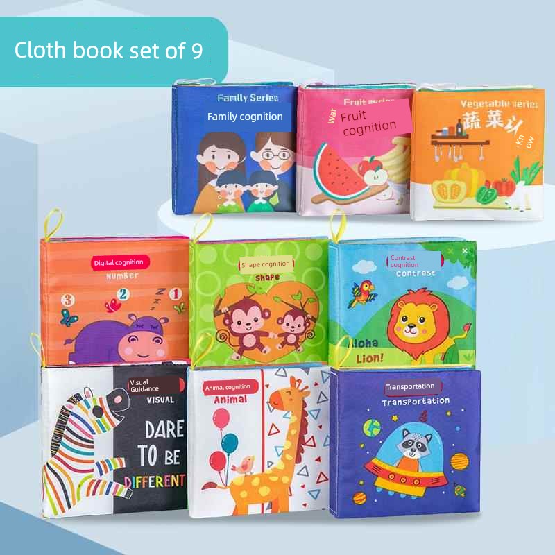 Baby Cloth Book Early Education Baby Tear-Proof Biteable Three-Dimensional Shredded Book 6 Months Cognitive Puzzle Sound Toy