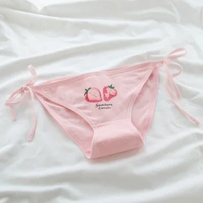 Women Funny Cotton Panties Hollow Out Seamless Briefs