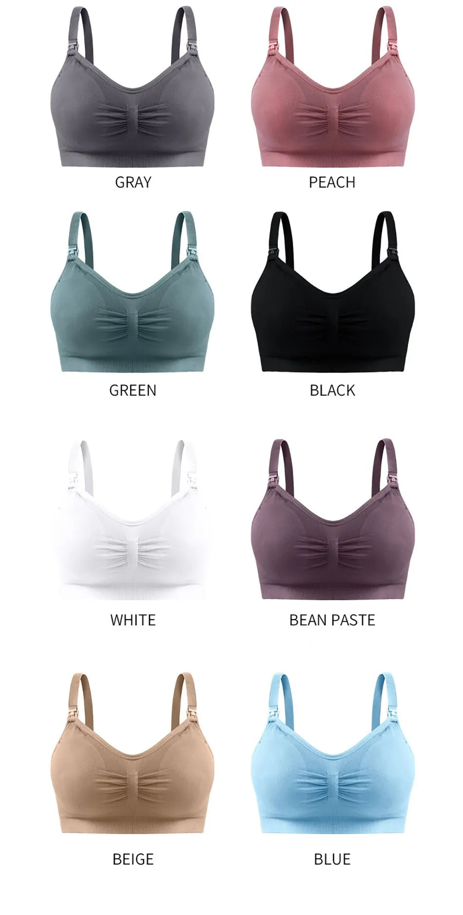 Breastfeeding Bra Upper Buckle Wirefree Seamless Postpartum Removable Chest Pad