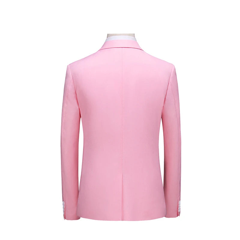 Men's 3 Piece Suit, Jacket Vest Trousers, Slim Fit Blazer Waistcoat Pants