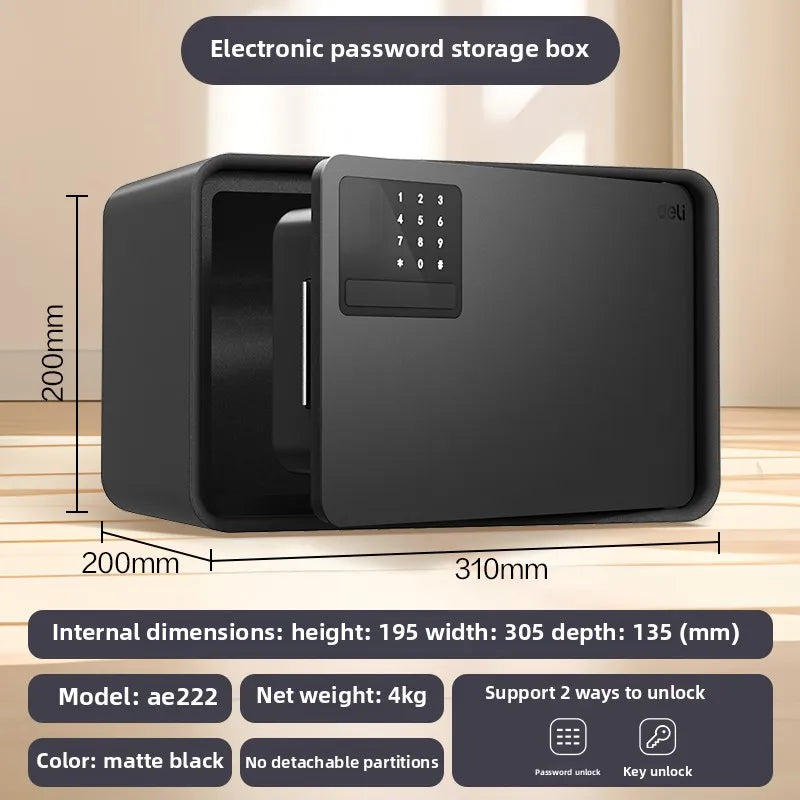 Safe deposit box household small fingerprint password automatic door opening 20/25cm anti-theft password key safe