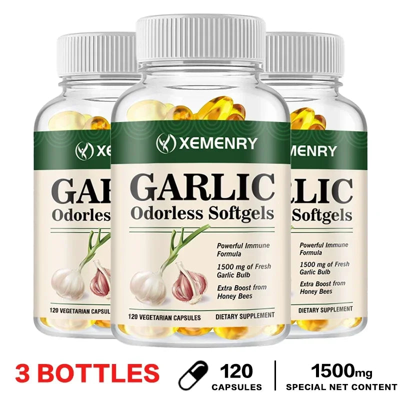 Odorless Garlic Capsules - Balance Cholesterol Levels, Support Heart and Cardiovascular Health