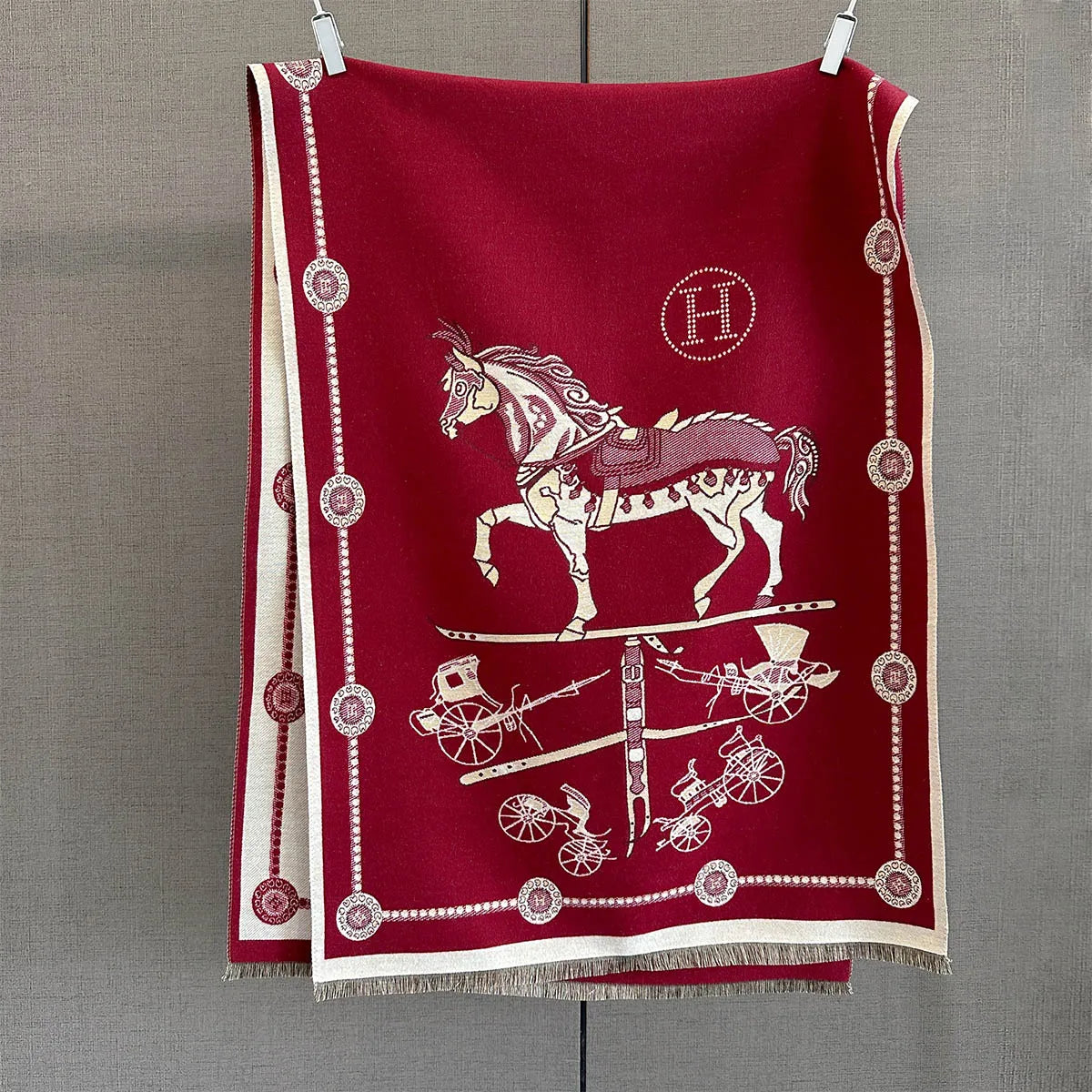 Winter Elegant Pashmina Horse Print Shawl Wrap Cashmere Scarf
