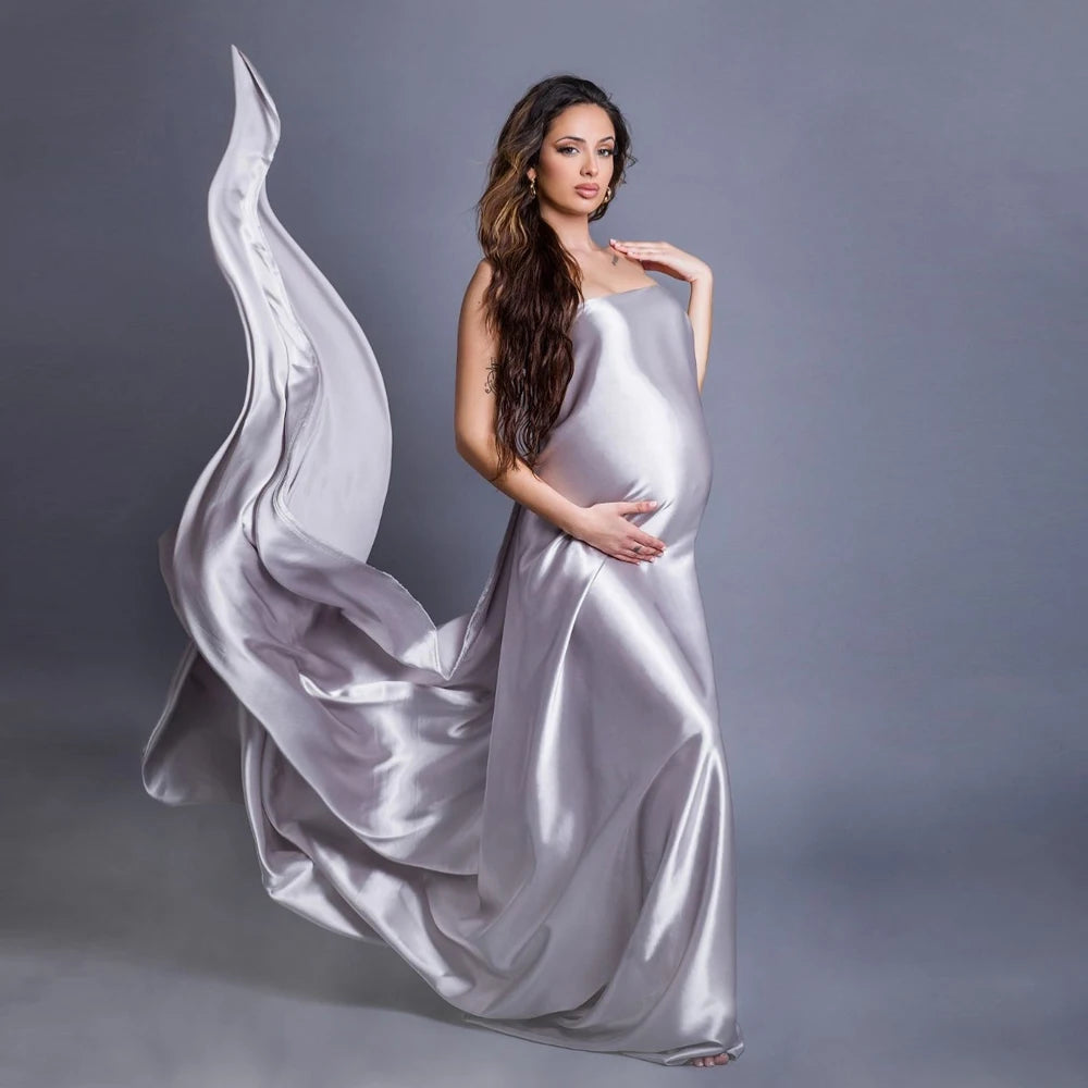Maternity Photography Soft Satin Luster Dress