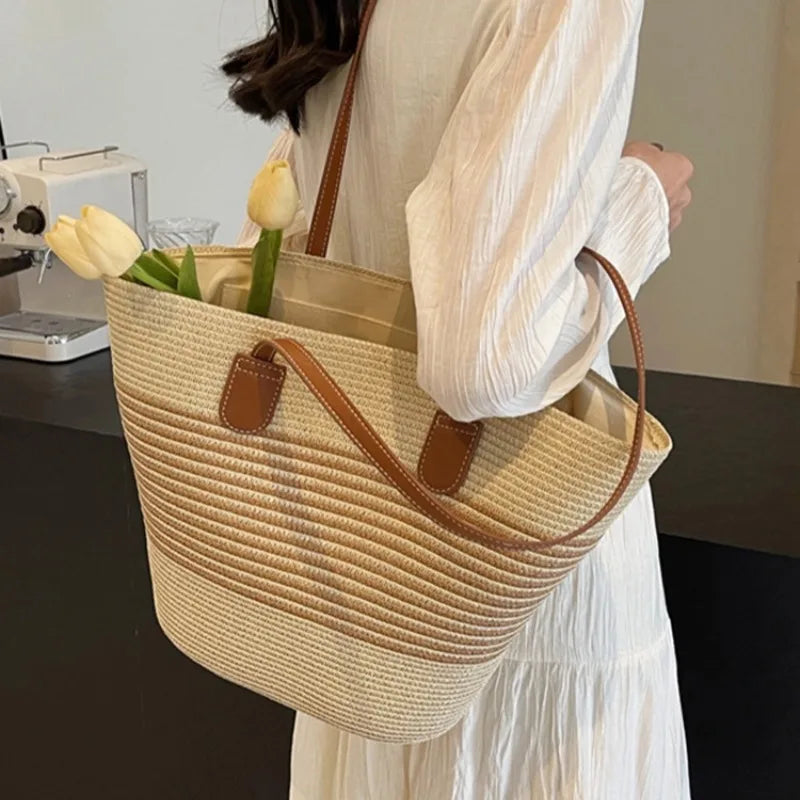 Straw women's summer bag large capacity shoulder bag