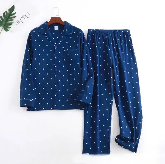Plaid Design Multi Colors Warm Cotton Flannel Long-sleeved Trousers Pajamas Set for Men