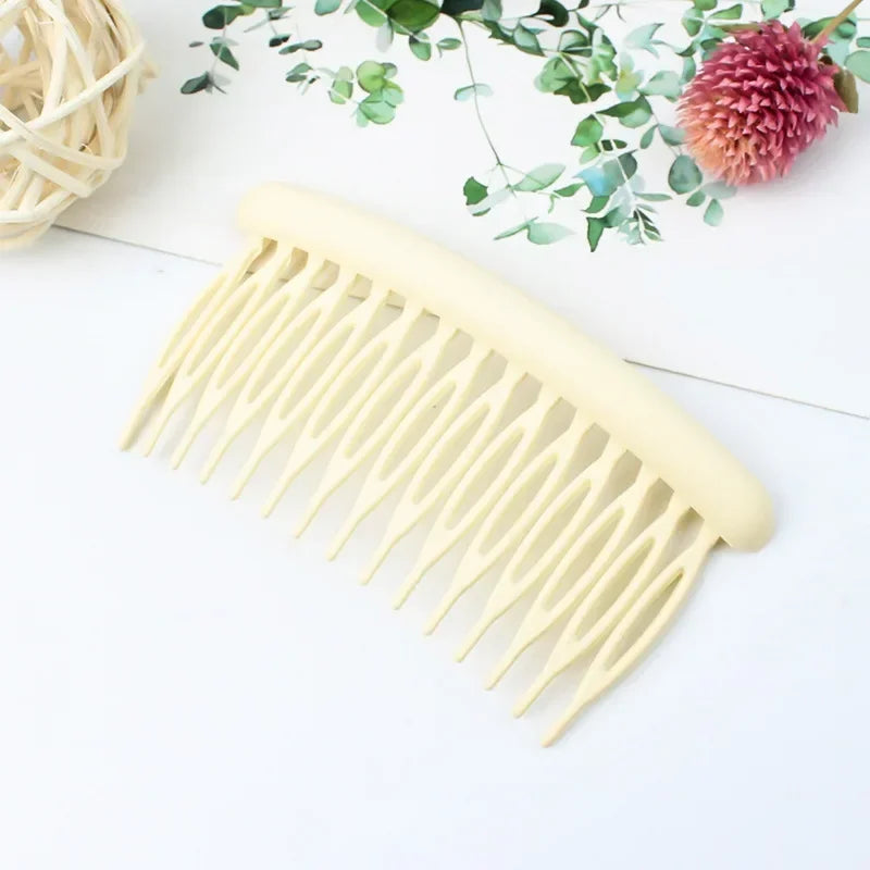 15 Teeth Frosted Candy Color Hair Comb Clip Accessory