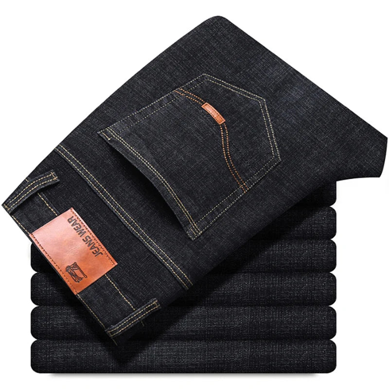 Men's Jeans Classic Style Casual Stretch Slim Denim Pants Trousers