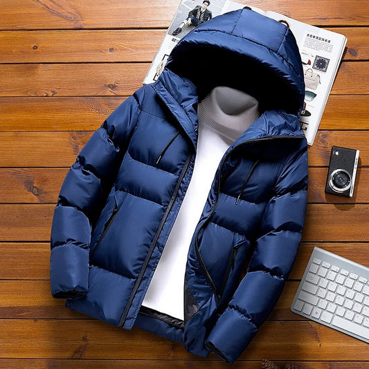 Men's Hooded Lightweight Cotton Puff Padded Coat Winter Jackets