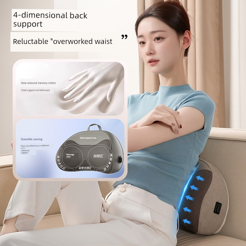 Cervical Spine Massage Instrument Waist and Back Massager Multifunctional For Shoulder and Neck Kneading Massage Pillow Cushion