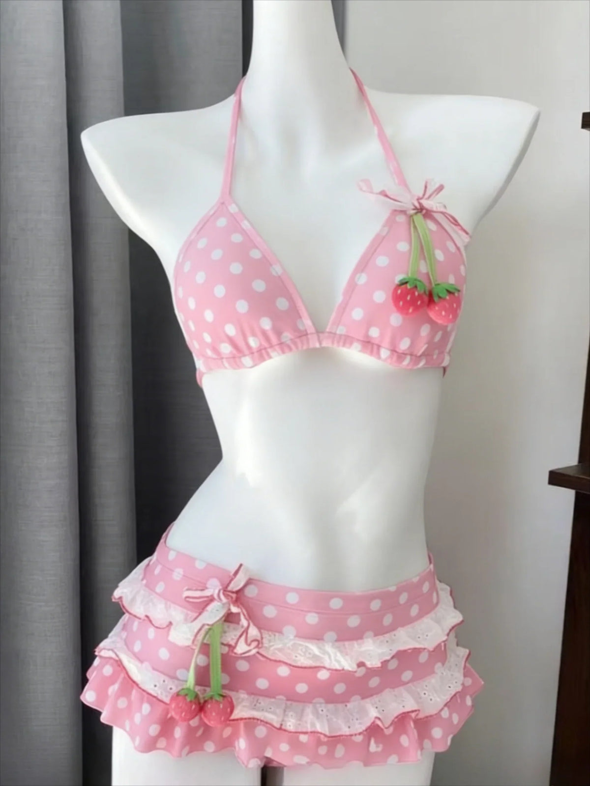 Fairy Sweet High Waist 4-Piece Split Bikini Set For Women 2026 - Print Trendy Swimwear Chic Beach Vacation Summer Party Fashion