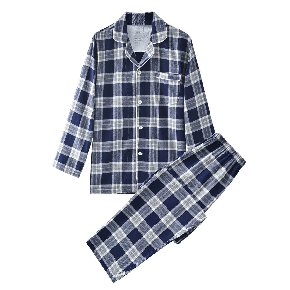 Cotton Flannel Plaid Men's & Women's High-quality Patterned Thick Pajamas for Autumn and Winter