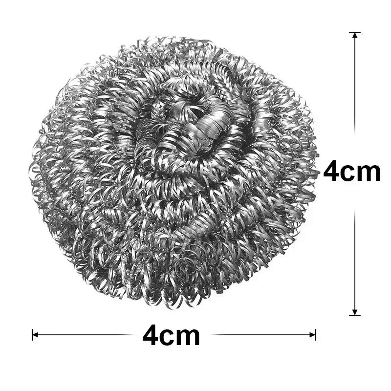 Stainless Steel Cleaning Ball Multipurpose Kitchen Pot Pan Rustproof Oil Removal Scrubber Heavy Duty Steel Wire Balls