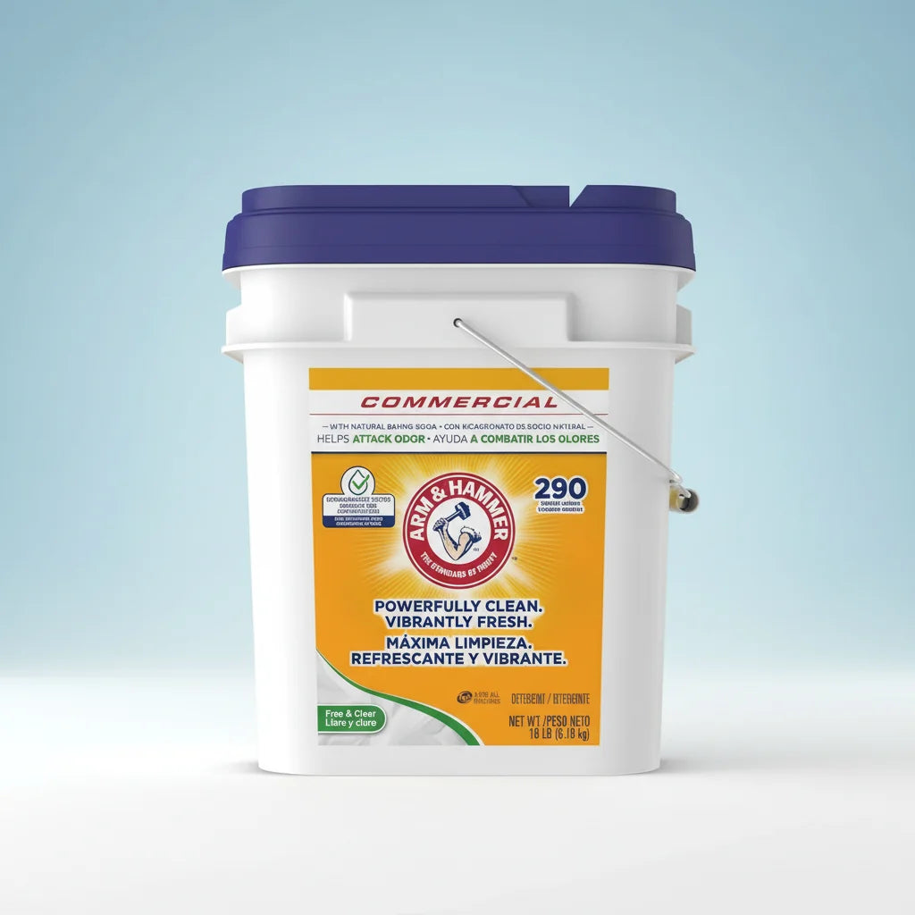 Professional Powder Laundry Detergent, 290 Loads Bulk 18lb Pail, Free & Clear for All Machines