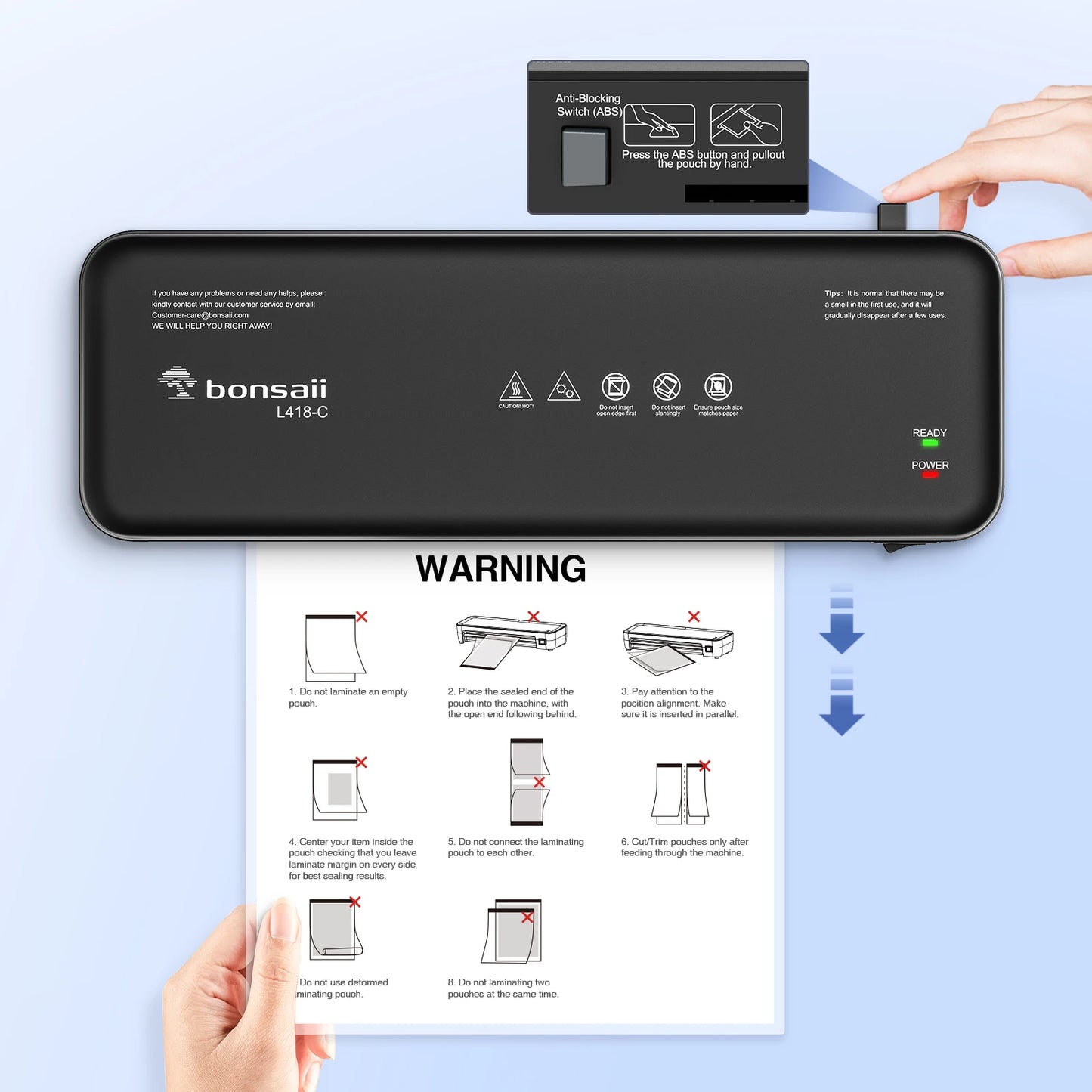 9-Inch Thermal Laminator with Never Jam Tech for Docs, Posters, Photos - Simple & Convenient for Home, Office, School
