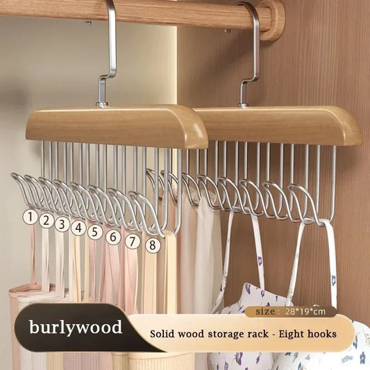 Multi-functional Belt Hanger Clothes Organizer Multifunctional Wooden Underwear Vest Storage Home Dorm Wave Hanger Drying Rack