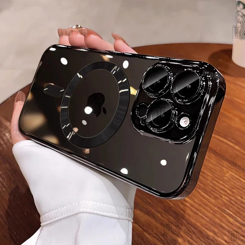 Desert Gold Case for iPhone 17 Air 16 15 14 13 12 11 Pro Max Plus, Clear Magnetic Lens Protection Soft Case