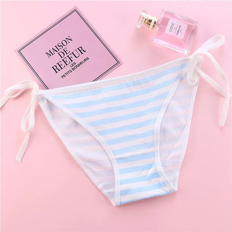 Women Funny Cotton Panties Hollow Out Seamless Briefs