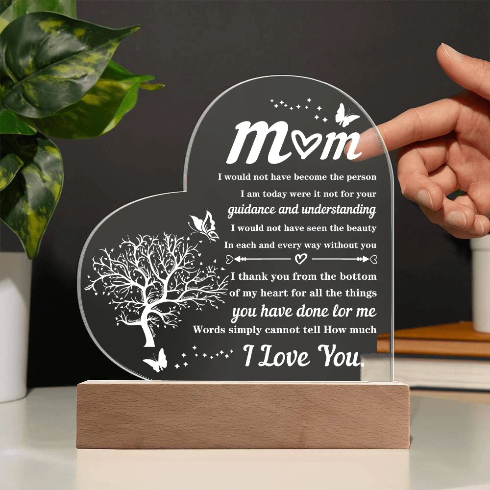 Transparent Acrylic Heart Gift Mom or Special Occasion