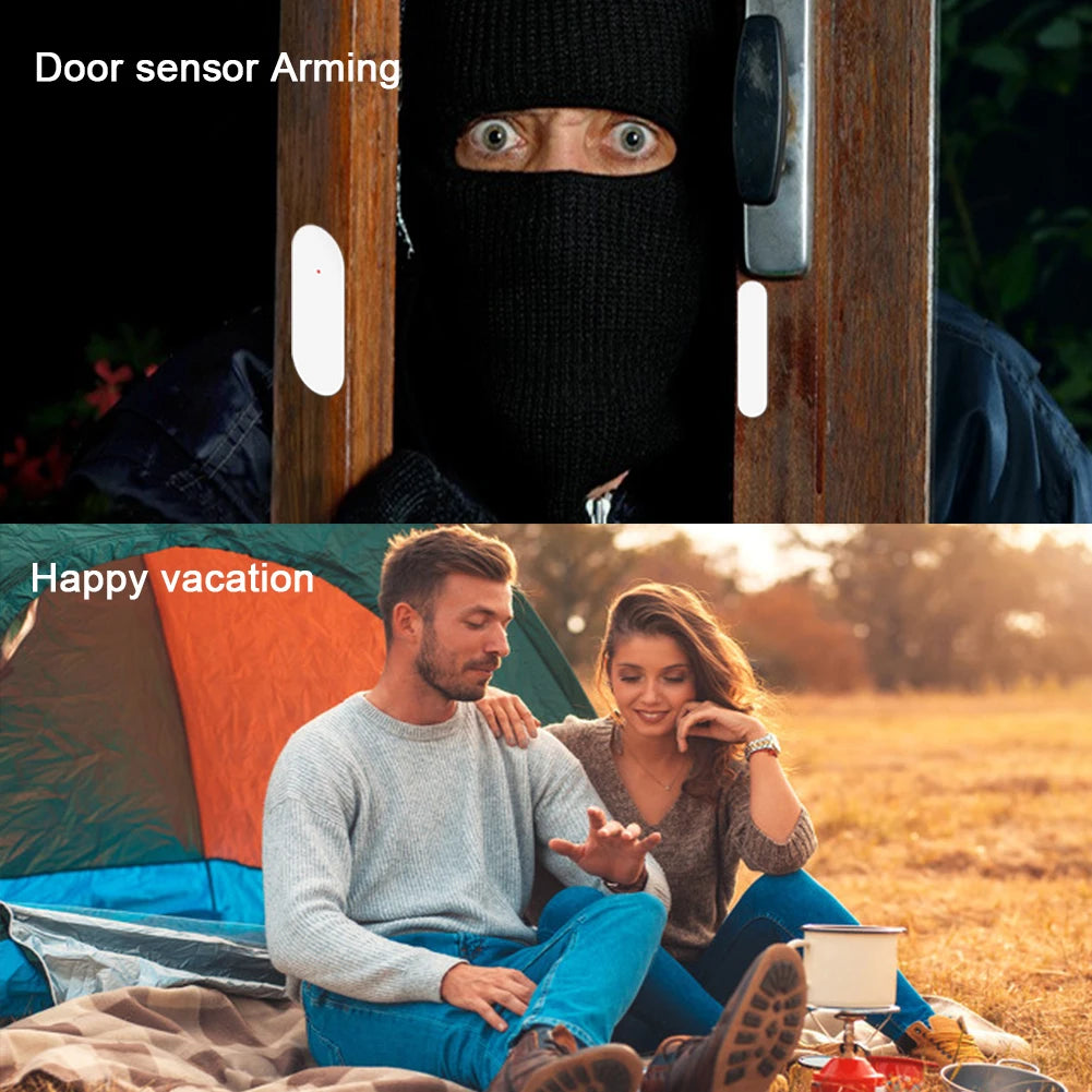 ACJ Wifi HD Smart Home Security Alarm System Kit Wireless 433MHz IR Detector Alarm Bell Door Sensor Doorbell Remote Control