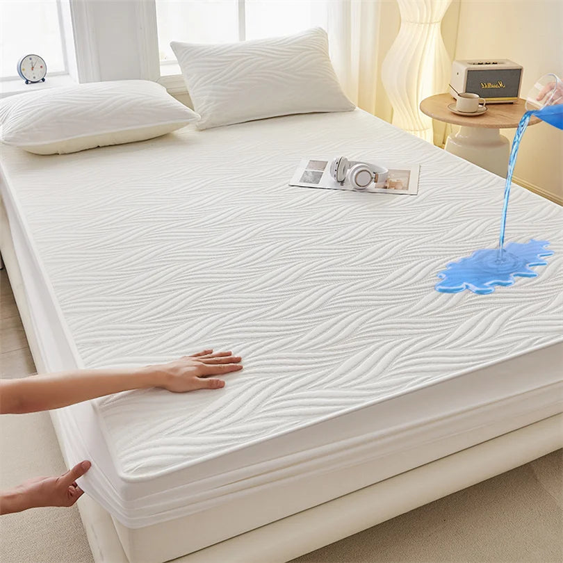 Waterproof Thicken Mattress Cover Quilted Cotton Mat Bed Covers Pad Skin-friendly Fitted Sheet Mattress Protector 100/140/160
