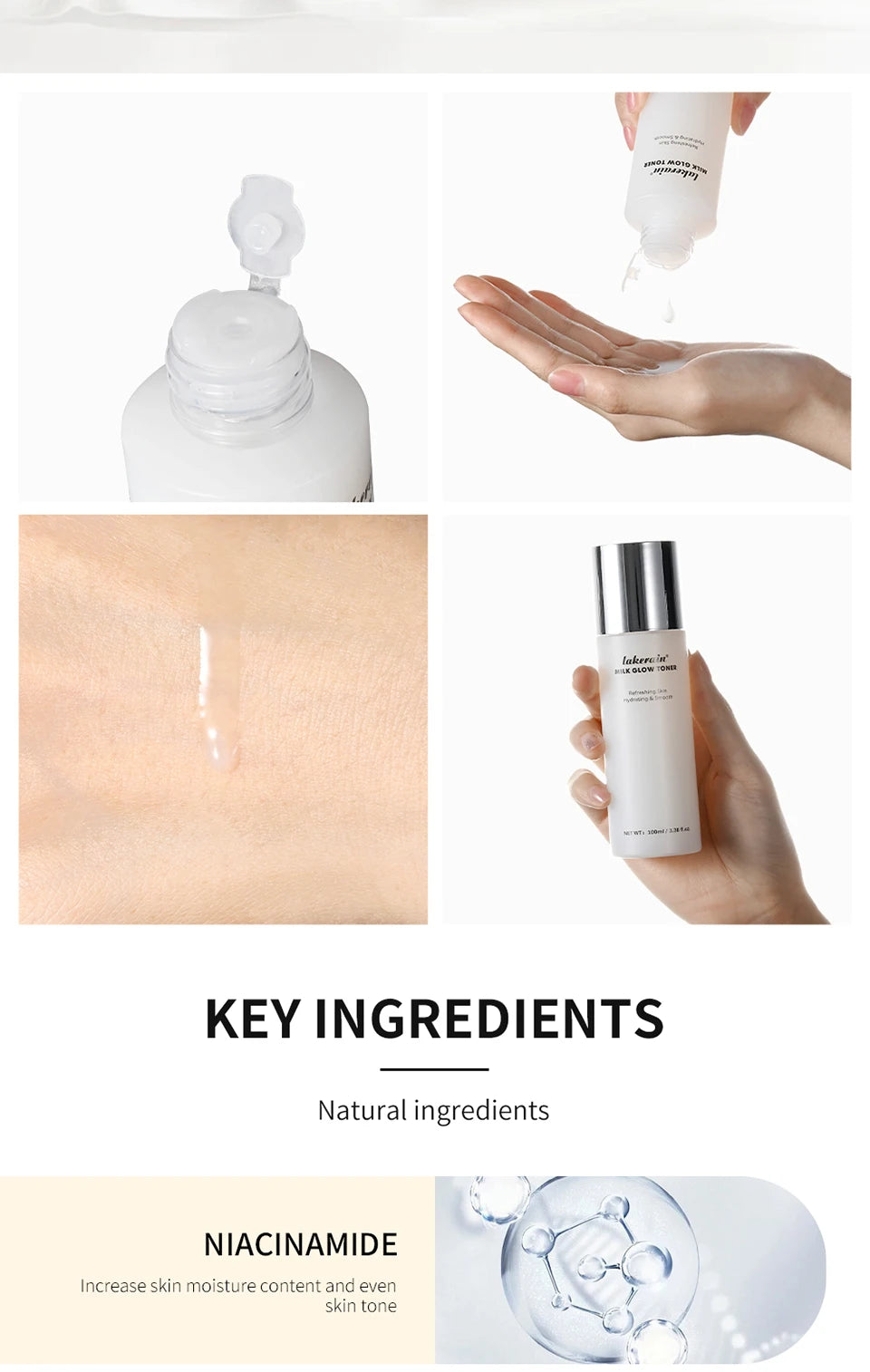 Milk Toner & Moisturizing Lotion Set Long Lasting Hydrating Oil Control Soothing Skin SPF10 Sunscreen Suitable For All Skin Type