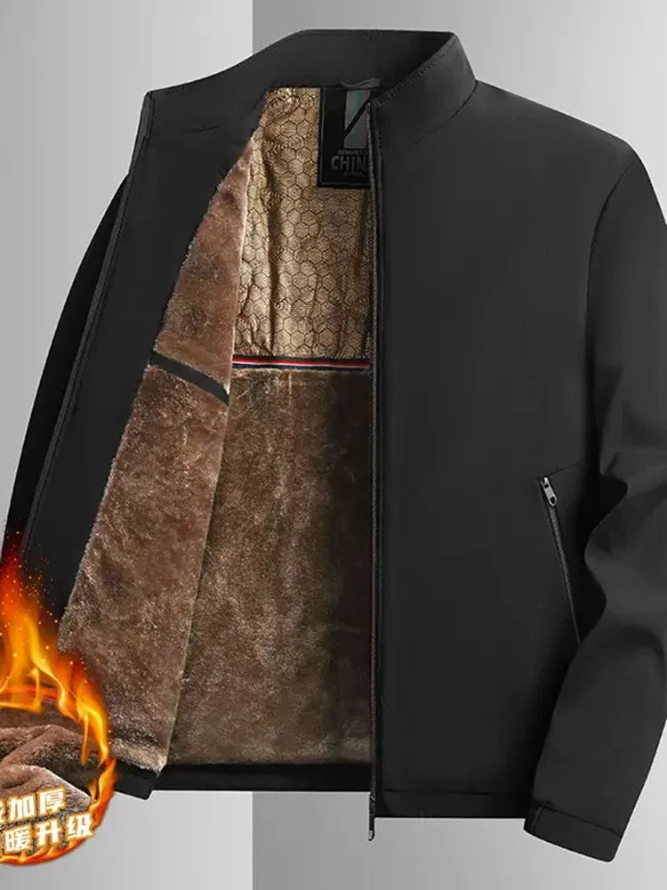 Winter Men's Sport Windproof Color Plus Velvet Thick Warm Jacket Large Size L-4XL