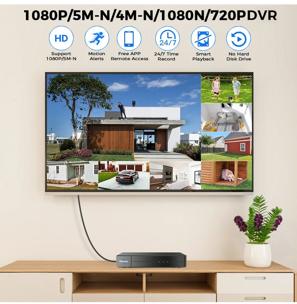 Hiseeu 4CH 8CH 5MP AHD CCTV Camera System Kit Home Waterproof Surveillance Bullet Analog Cameras for DVR Guard Live