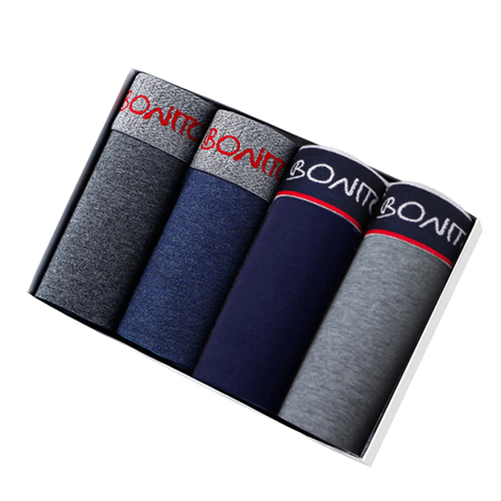 4Pcs Men's Cotton Underpants Sexy Boxers