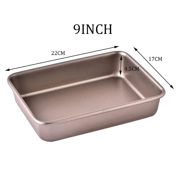 Deep Baking Pan Rectangular Non Stick Carbon Steel Bakeware Biscuit Bread Loaf kit