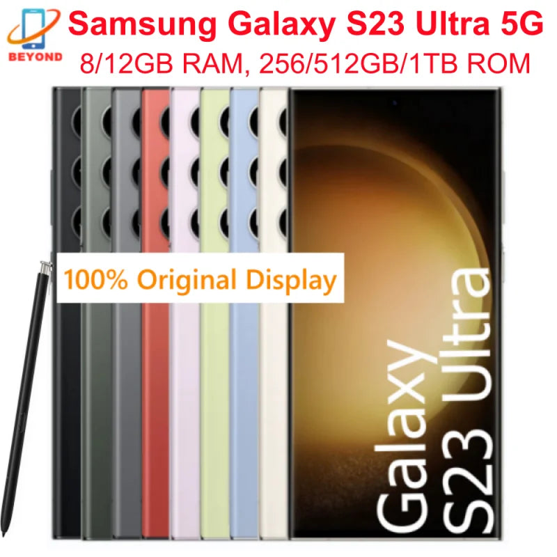 Samsung Galaxy S23 Ultra 5G S918N S918U1 S918B 6.8" ROM 256/512GB/1TB RAM 8/12GB Snapdragon NFC Original Android AI Cell Phone