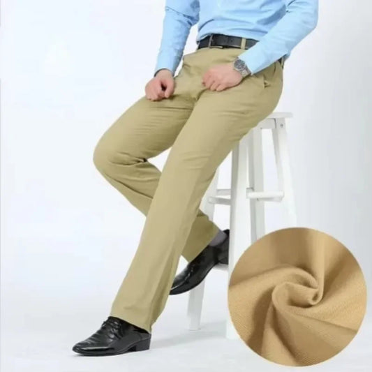 Summer Thin Cotton Men's Pants High Waist Straight Loose